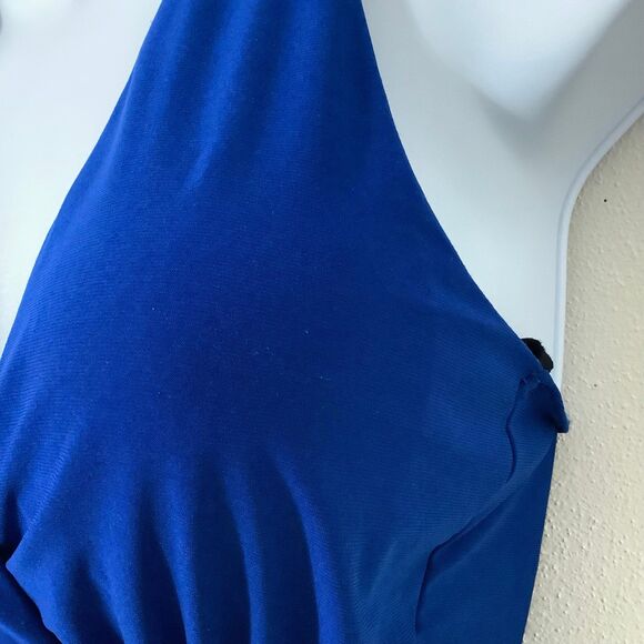 Vintage Y2K Blue McBling Bohemian Hippie Festival Beachy Lace Halter Top Small - Picture 4 of 11